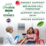 Lifeable Iron Gummies | 20mg | with Vitamin C | Great Tasting Blood Builder Iron Supplement | Iron with Vitamin C for Iron Deficiency | Iron Gummies for Women, Men, Adults | 90 Gummies