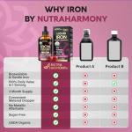 Liquid Iron Supplement for Women 18 mg - USDA Organic Iron Drops - with Folate, Vitamin B12 & B6 - Iron Level & Energy - Gentle & High Absorption Glycinate Form - Cherry Flavor, Sugar-Free - 4 fl oz