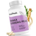 Panax Ginseng Peak 500 mg - Supports Mental Clarity, Energy & Focus - Panax Ginseng Steam & Leaf Extract Supplement for Women & Men - Vegan, Gluten Free, Dairy Free, Non-GMO - 30 Capsules