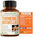 Turmeric Curcumin Supplement with Boswellia Serrata, Ginger Root, Organic Turmeric Powder & Black Pepper - 95% Curcuminoids Turmeric Supplement with Boswellia Extract - 60 Gluten Free Tumeric Capsules