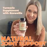 Turmeric Curcumin Supplement with Boswellia Serrata, Ginger Root, Organic Turmeric Powder & Black Pepper - 95% Curcuminoids Turmeric Supplement with Boswellia Extract - 60 Gluten Free Tumeric Capsules