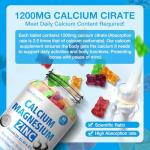NLMUBR LUCKSIT 1200mg Calcium Gummies with Vitamin D3,K2,B6 Calcium Citrate Magnesium Zinc for Bonе & Immune Support, Calcium Supplements for Women&Men 120 Chews