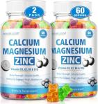 NLMUBR LUCKSIT 1200mg Calcium Gummies with Vitamin D3,K2,B6 Calcium Citrate Magnesium Zinc for Bonе & Immune Support, Calcium Supplements for Women&Men 120 Chews