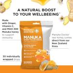 Manuka Doctor Cough Drops, Manuka Middles, 30 Drops (Pack of 1) Bag Throat Lozenges Infused with Raw Manuka Honey, Vitamin C & Ginger for Immune Support, Helps Soothe Sore Throat