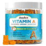 duwhot Vitamin A Gummies, 25000IU Vitamin A Supplement from Retinyl Palmitate & Fish Liver Oil, with Coconut Oil for High Absorption, Vision, Skin & Immune Health, Sugar-Free, Non-GMO, 60 Servings