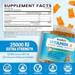 duwhot Vitamin A Gummies, 25000IU Vitamin A Supplement from Retinyl Palmitate & Fish Liver Oil, with Coconut Oil for High Absorption, Vision, Skin & Immune Health, Sugar-Free, Non-GMO, 60 Servings