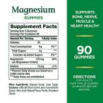Nature's Bounty Magnesium 270mg Gummies, Supports Bone, Nerve, Muscle and Heart Health, 90 Gummies