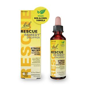 RESCUE Bach Remedy Dropper 20mL, Natural Stress Relief, Homeopathic Flower Essence, Vegan, Gluten & Sugar-Free, Non-Habit Forming (Non-Alcohol Formula)