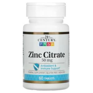 21st Century HealthCare Zinc Citrate Tablets 50mg, 60 Count