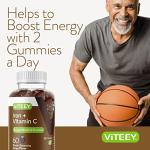 Viteey Iron Gummies - Iron with Vitamin C - Energy, Bood Support and Anemia Supplement for Women & Men - Vegan, Gluten Free - 60 Count