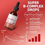 GREENPEOPLE Super B Complex Liquid | B12 Methylcobalamin + Methyl Folate | B Vitamins Complex Liquid Drops with B3,B5,B6,B7, Ashwagandha & L-Theanine for Energy, Focus & Immunity, Vegan, 2fl Oz