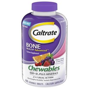 Caltrate Chewables Calcium Vitamin D Supplement - 155 Count