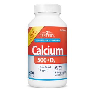 21st Century Calcium 500 mg Plus D3 Tablets, 400 Count