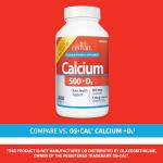 21st Century Calcium 500 mg Plus D3 Tablets, 400 Count