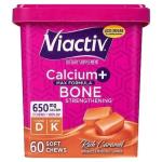 Viactiv Calcium +Vitamin D3 Supplement Soft Chews, Caramel, 60 Chews - Calcium Dietary Supplement for Bone Health