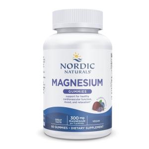 Nordic Naturals Magnesium Gummies for Adults, Blueberry Lavender Flavor - 60 Gummies - Vegan Magnesium Supplement for Mind, Mood, and Cardiovascular Support - Non-GMO - 20 Servings