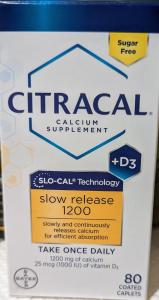 Citracal Calcium Plus D Slow Release 1200, 80 tabs