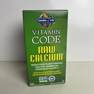 Garden of Life Raw Calcium Supplement for Women and Men - Vitamin Code Made from Whole Foods with Magnesium, K2, Vitamin D3 and Vitamin C, for Bone Strength, Probiotics for Digestion, 120 Capsules