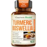 Turmeric Curcumin Supplement with Boswellia Serrata, Ginger Root, Organic Turmeric Powder & Black Pepper - 95% Curcuminoids Turmeric Supplement with Boswellia Extract - 60 Gluten Free Tumeric Capsules