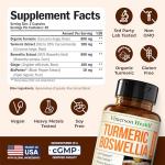 Turmeric Curcumin Supplement with Boswellia Serrata, Ginger Root, Organic Turmeric Powder & Black Pepper - 95% Curcuminoids Turmeric Supplement with Boswellia Extract - 60 Gluten Free Tumeric Capsules