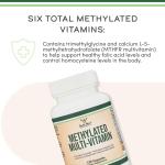 Methylated Multivitamin (Methylated and Activated Vitamins Only - Methylated B Complex with Trimethylglycine (TMG) and Methylfolate)(Non-GMO, Gluten Free MTHFR Supplement) 120 Capsules by Double Wood