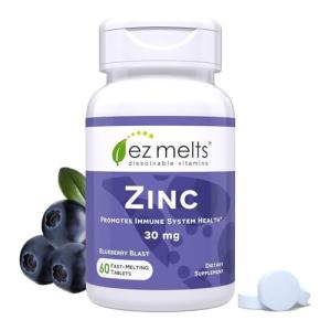 EZ Melts Dissolvable Zinc Supplement 30 mg, Sugar-Free, 2-Month Supply - 1 Pack