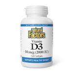 Natural Factors Vitamin D3 2000 IU, 120 Softgels
