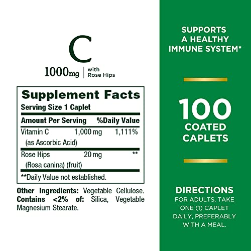 Immune-Boosting Vitamin C + Rose Hips Caplets