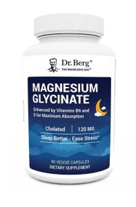 Dr. Berg Maximum Strength 4-in-1 Chelated Magnesium Glycinate with Clean, Potent & Pure Ingredients | 4X Lab-Tested & Verified | USA Formulated Magnesium Supplement Capsules | 90 Capsules
