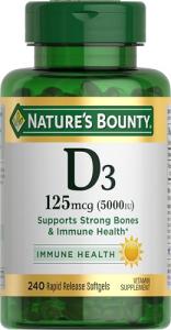 Nature's Bounty Vitamin D3 5000 IU Softgels 240 Ct