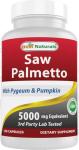 Saw Palmetto Prostate Support for Men - 120 Capsules