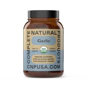Organic Garlic Capsules 520mg - 100 Count Vegetarian