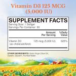 Vitalitown High Potency Vitamin D3 5000 IU Softgels