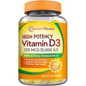 Doctor's Recipes Vitamin D3 5000IU, 120 Veggie Softgels