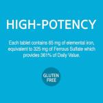 21st Century Iron 65 mg Ferrous Sulfate 325 mg Tablets, 120 Count