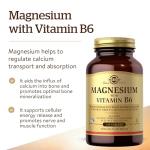 Solgar Magnesium with Vitamin B6, 250 Tablets - Promote Healthy Bone Mineralization, Support Nerve & Muscle Function, Energy Metabolism - Non-GMO, Vegan, Gluten Free, Dairy Free, Kosher - 83 Servings