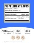 BulkSupplements.com Vitamin A 25000 IU Softgels - Vitamin A Supplement, as Retinyl Palmitate, for Eye & Immune Support - Gluten Free, 1 Softgel per Serving, 365 Count (Pack of 1)