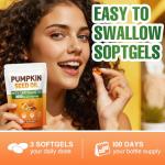 Pumpkin Seed Oil Capsules for Prostate and Hair Health