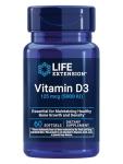 Life Extension Vitamin D3 125 mcg (5000 IU), Bone Health, Brain Performance, Immune System Support, Gluten-Free, Non-GMO, Once Daily, Two-Month Supply, 60 Softgels