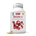ANDREW LESSMAN Iron Plus 90 Capsules - 18mg Iron, 100% Pure Amino Acid Chelated Iron (Glycinate, Aspartate), Plus Vitamin C for Increased Absorption, Small, Easy to Swallow Capsules, No Additives