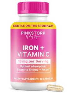 Pink Stork Iron with Vitamin C – 60 Capsules