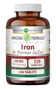 Iron Ferrous Sulfate Supplement - 130 Mg, 240 Tablets