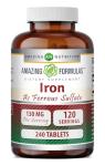 Iron Ferrous Sulfate Supplement - 130 Mg, 240 Tablets