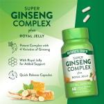 Nature's Truth Super Ginseng Complex | 60 Capsules | with Royal Jelly | Non-GMO & Gluten Free Supplement
