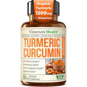 Turmeric Supplement - High Potency Turmeric Curcumin Supplement with 1200 mg Organic Tumeric and 95% Curcuminoids. Curcumin Supplements with Black Pepper for Immune & Joint Health. 60 Curcuma Capsules