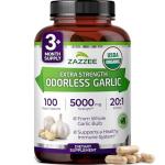 Zazzee Organic Odorless Garlic Extract, 5000 mg