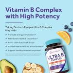 Doctor's Recipes Ultra B Complex Vitamins, 120 Capsules