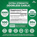 Zazzee Organic Odorless Garlic Extract, 5000 mg