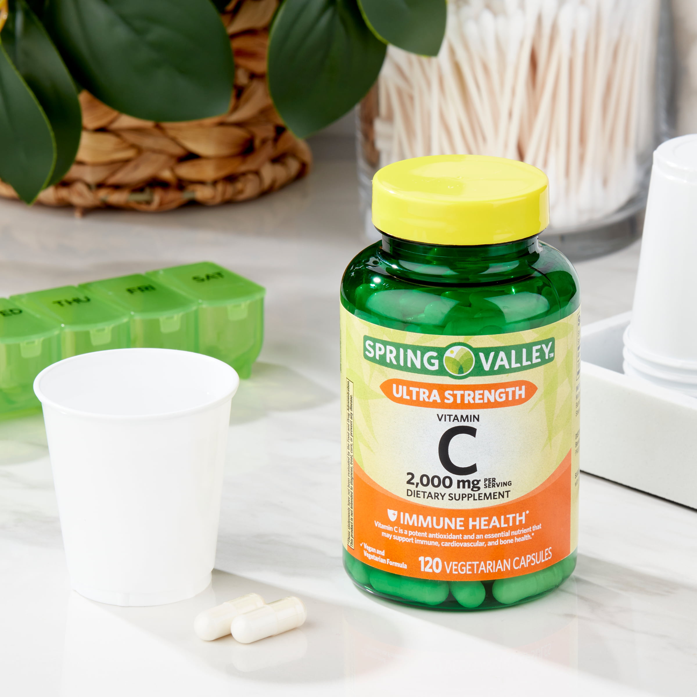Ultra Strength Vitamin C Capsules, 2,000mg, 120 Count