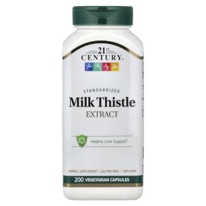21st Century Milk Thistle Extract Veg Capsules, 200 Count